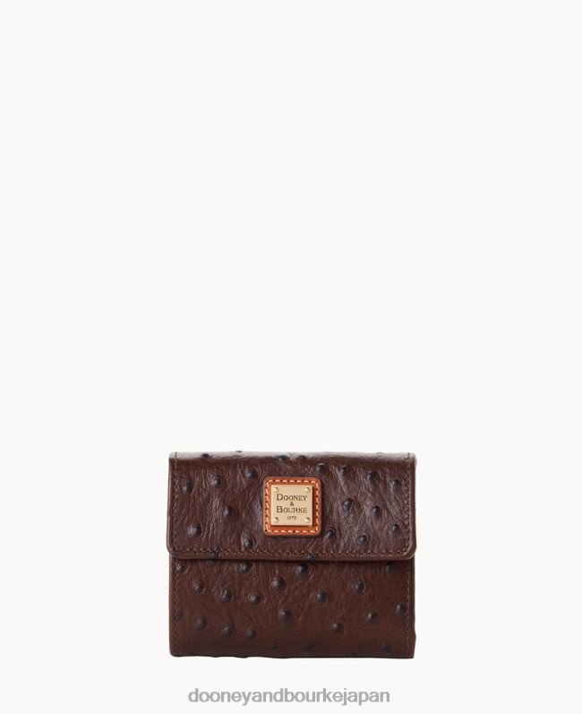 Dooney & Bourke オーストリッチ スモール フラップ クレジット カード ウォレット A4V004077 アクセサリー ブラウントモロ