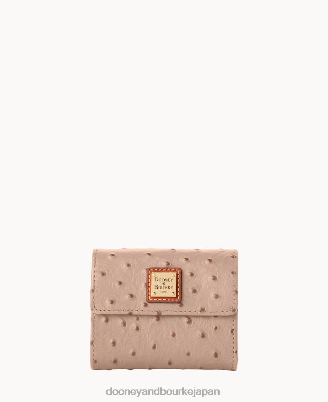 Dooney & Bourke オーストリッチ スモール フラップ クレジット カード ウォレット A4V004079 アクセサリー ライトトープ