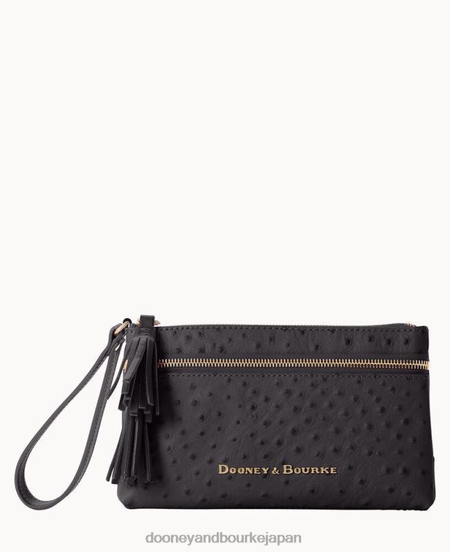 Dooney & Bourke オーストリッチのダブルジップリストレット A4V004084 アクセサリー 黒