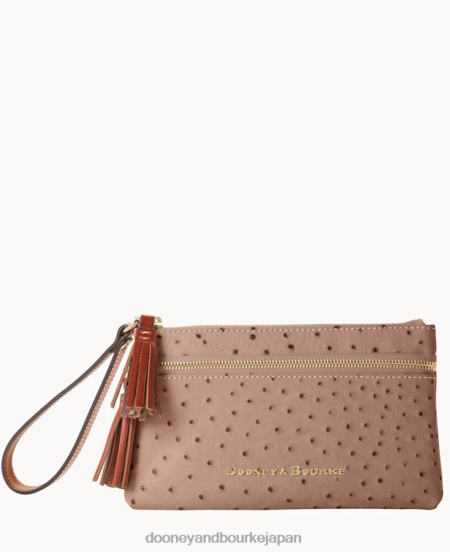Dooney & Bourke オーストリッチのダブルジップリストレット A4V004088 アクセサリー ライトトープ