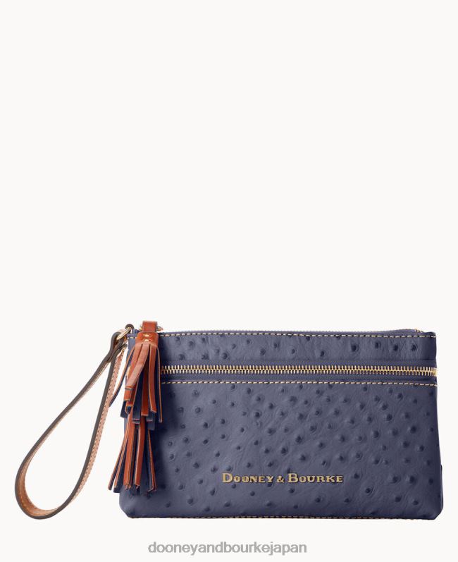 Dooney & Bourke オーストリッチのダブルジップリストレット A4V004089 アクセサリー スチールブルー