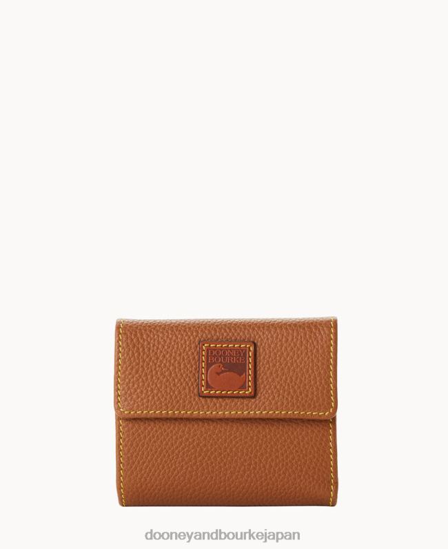 Dooney & Bourke ペブル グレイン スモール フラップ クレジット カード ウォレット A4V004096 アクセサリー カラメル