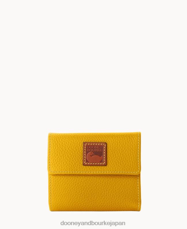 Dooney & Bourke ペブル グレイン スモール フラップ クレジット カード ウォレット A4V004099 アクセサリー マスタード