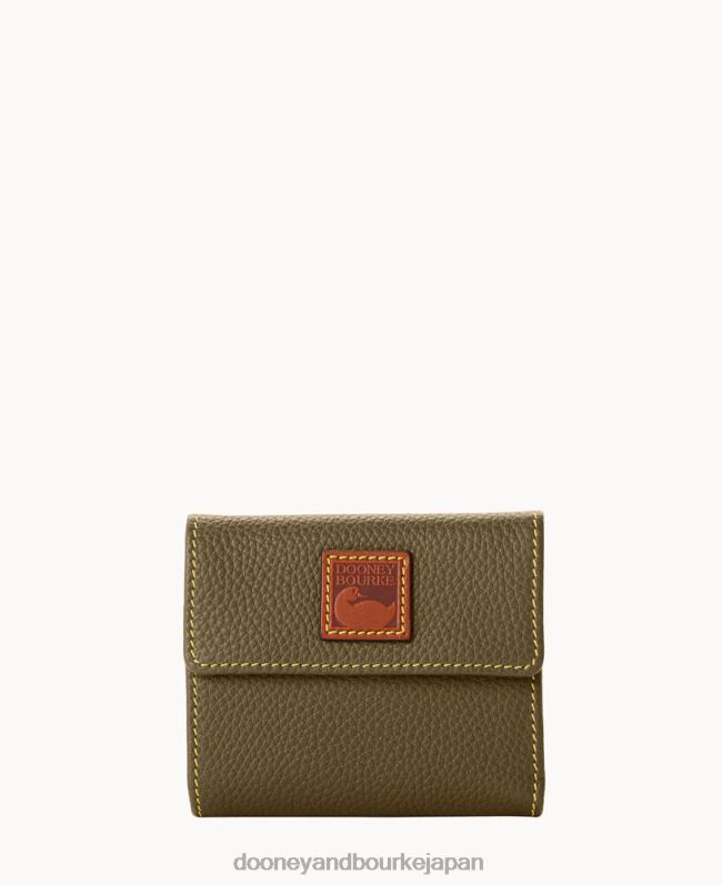 Dooney & Bourke ペブル グレイン スモール フラップ クレジット カード ウォレット A4V004100 アクセサリー オリーブ