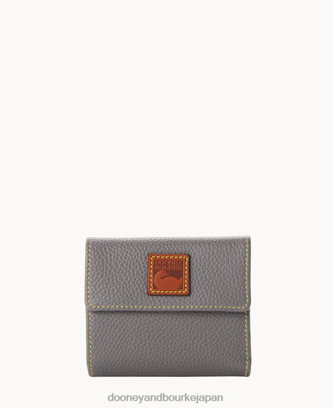 Dooney & Bourke ペブル グレイン スモール フラップ クレジット カード ウォレット A4V004101 アクセサリー スレート