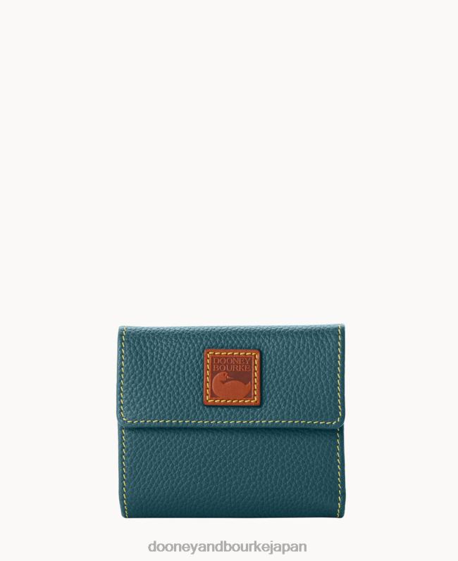 Dooney & Bourke ペブル グレイン スモール フラップ クレジット カード ウォレット A4V004102 アクセサリー ティール