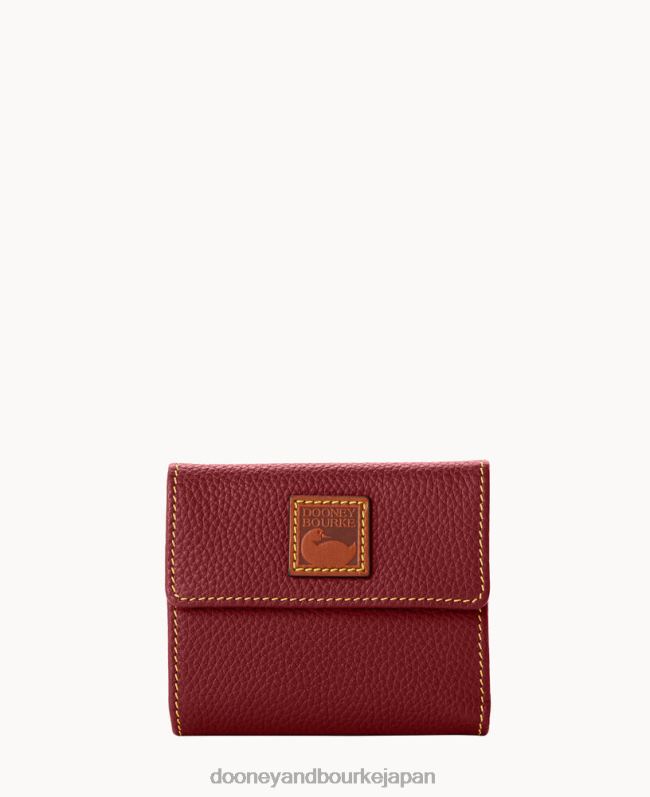 Dooney & Bourke ペブル グレイン スモール フラップ クレジット カード ウォレット A4V004103 アクセサリー ワイン