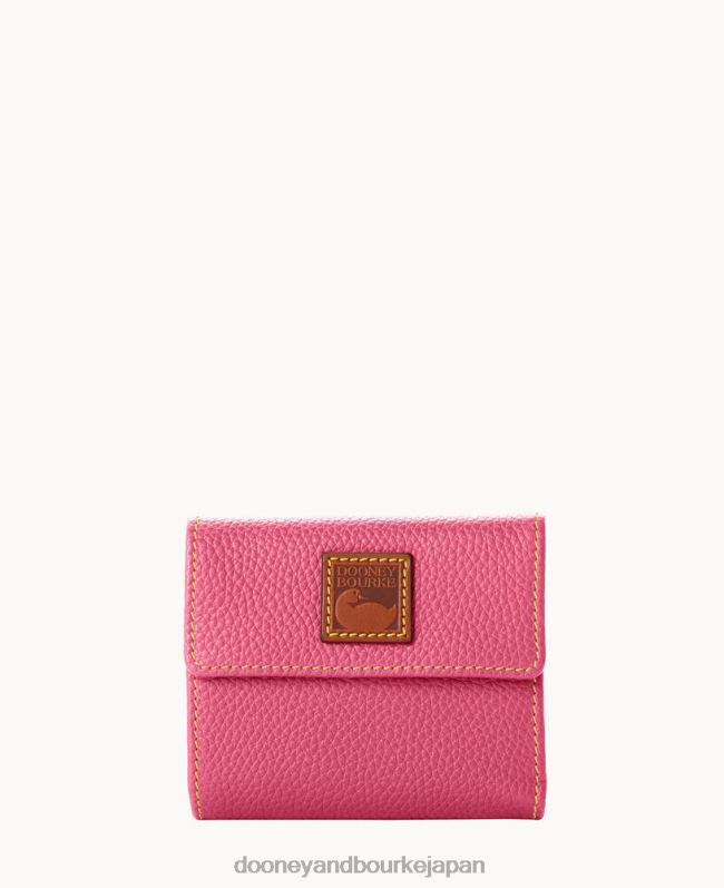 Dooney & Bourke ペブル グレイン スモール フラップ クレジット カード ウォレット A4V004105 アクセサリー ホトピンク