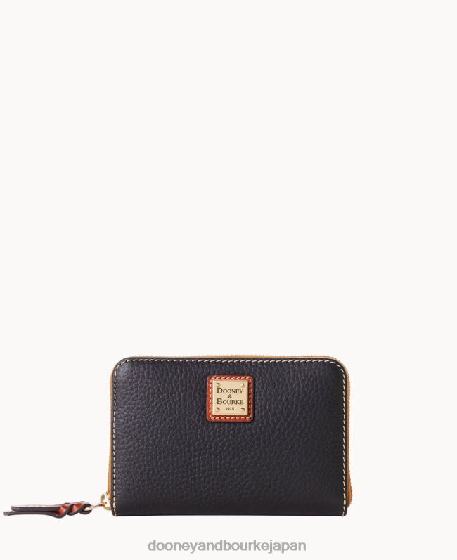 Dooney & Bourke ペブル グレイン ミディアム ジップ アラウンド ウォレット A4V004126 アクセサリー 黒