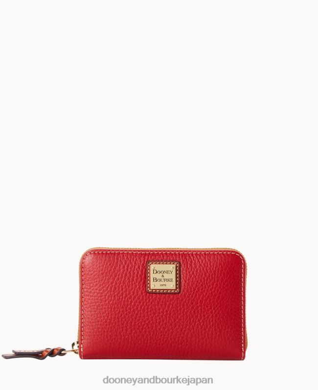 Dooney & Bourke ペブル グレイン ミディアム ジップ アラウンド ウォレット A4V004130 アクセサリー 赤
