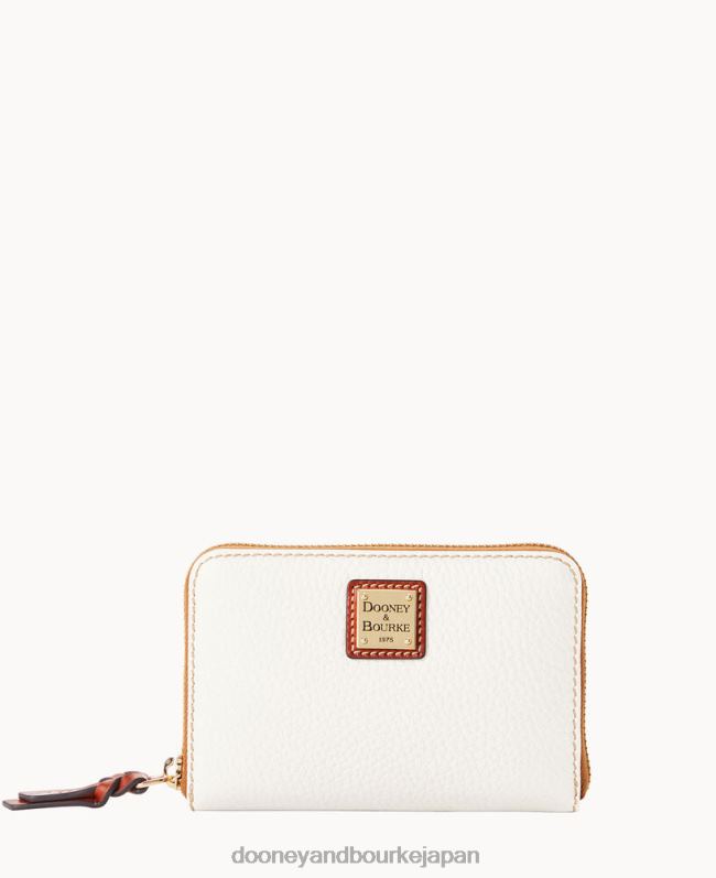 Dooney & Bourke ペブル グレイン ミディアム ジップ アラウンド ウォレット A4V004131 アクセサリー 白