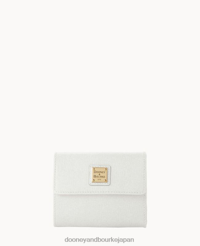 Dooney & Bourke サフィアーノ スモール フラップ クレジット カード ウォレット A4V004138 アクセサリー オフホワイト