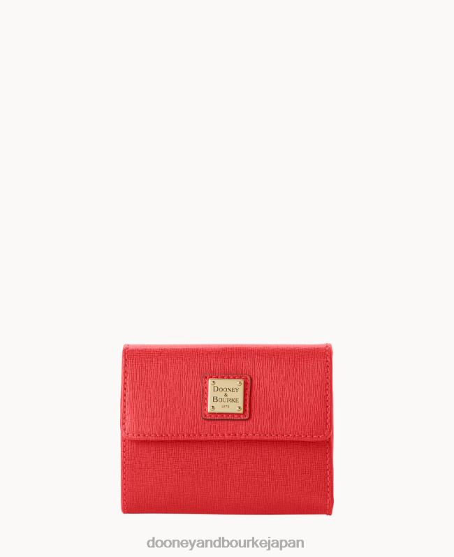 Dooney & Bourke サフィアーノ スモール フラップ クレジット カード ウォレット A4V004141 アクセサリー トマト