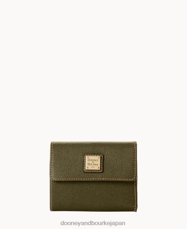 Dooney & Bourke サフィアーノ スモール フラップ クレジット カード ウォレット A4V004144 アクセサリー オリーブ