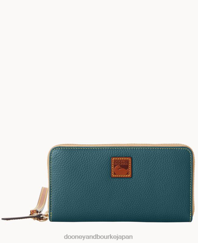 Dooney & Bourke 小石粒の大きなジップアラウンド リストレット A4V004167 アクセサリー ティール