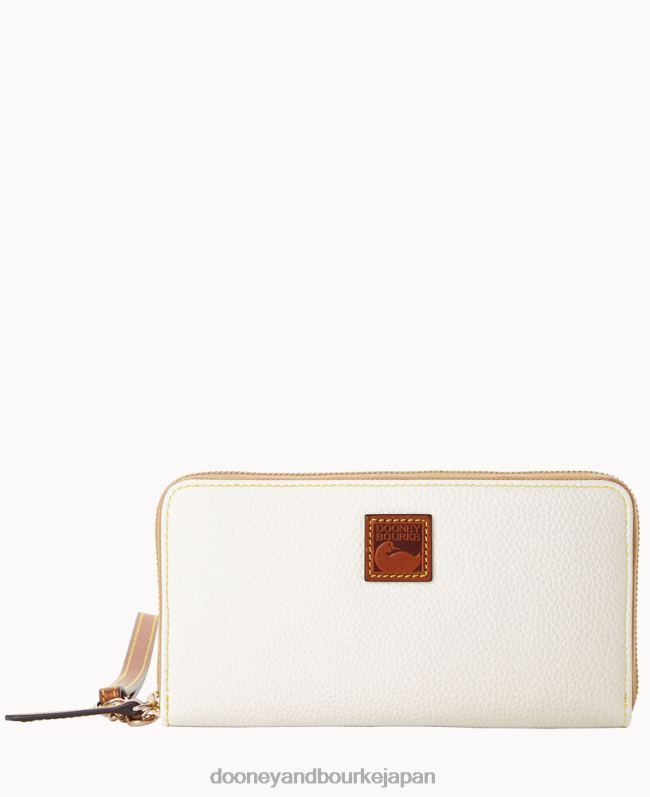 Dooney & Bourke 小石粒の大きなジップアラウンド リストレット A4V004169 アクセサリー 白