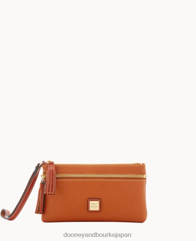 Dooney & Bourke ペブルグレイン ダブルジップ リストレット A4V004199 バッグ カラメル