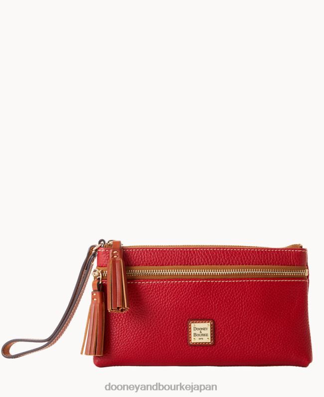 Dooney & Bourke ペブルグレイン ダブルジップ リストレット A4V004200 バッグ 赤