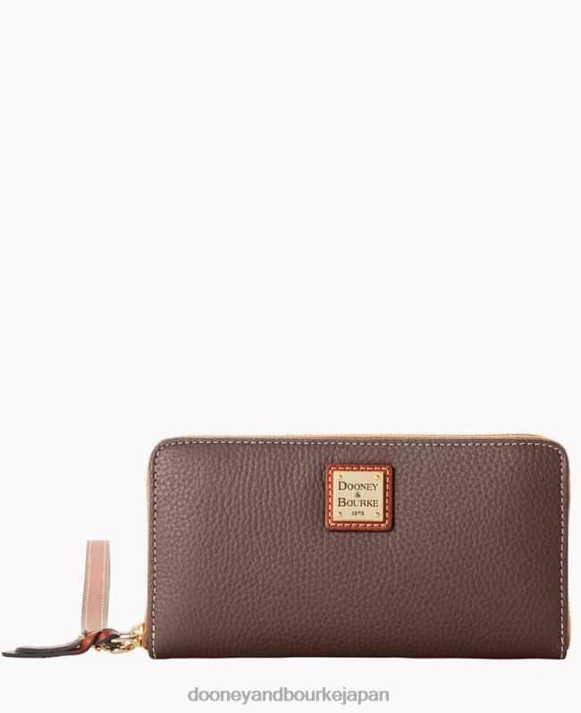 Dooney & Bourke 小石粒の大きなジップアラウンド リストレット A4V004545 バッグ トープ