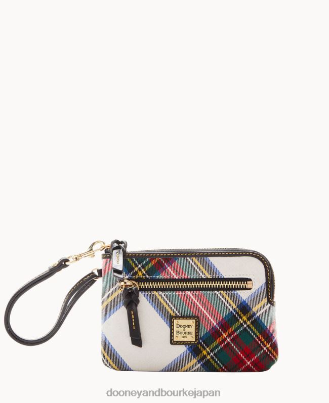 Dooney & Bourke タータンチェックのジップアラウンドリストレット A4V004564 アクセサリー 白