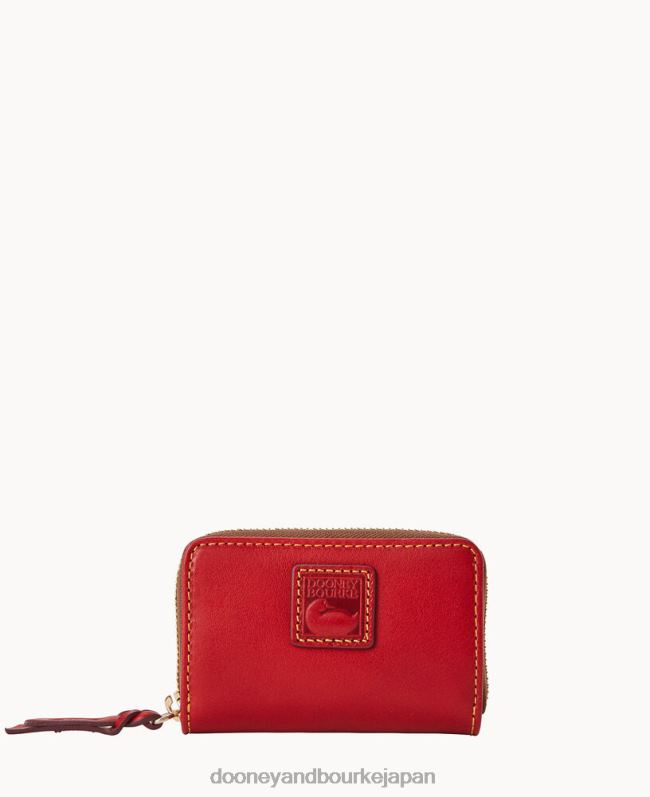 Dooney & Bourke フィレンツェ ラージ ジップ アラウンド クレジット カード ケース A4V004659 アクセサリー 赤