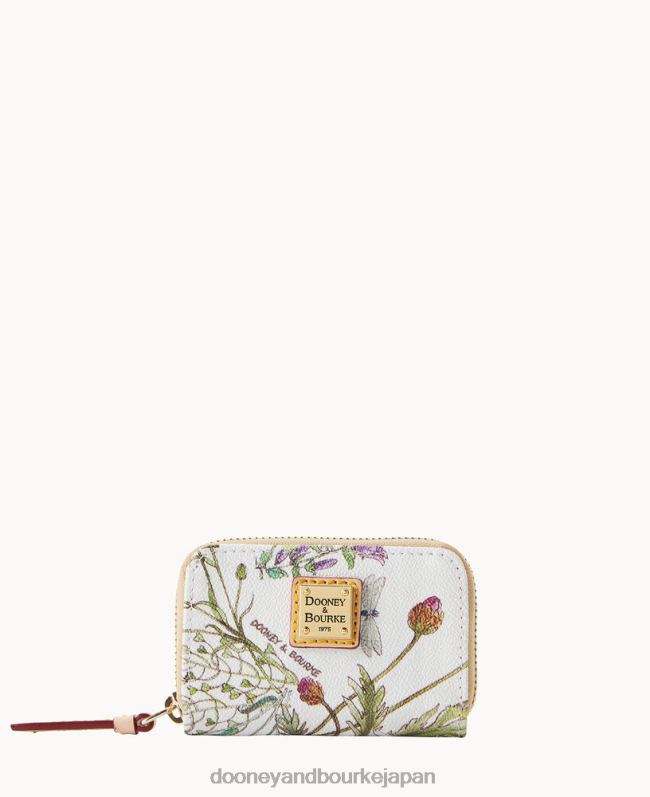 Dooney & Bourke ボタニカル コレクション ジップアラウンド クレジット カード ケース A4V004741 アクセサリー 白