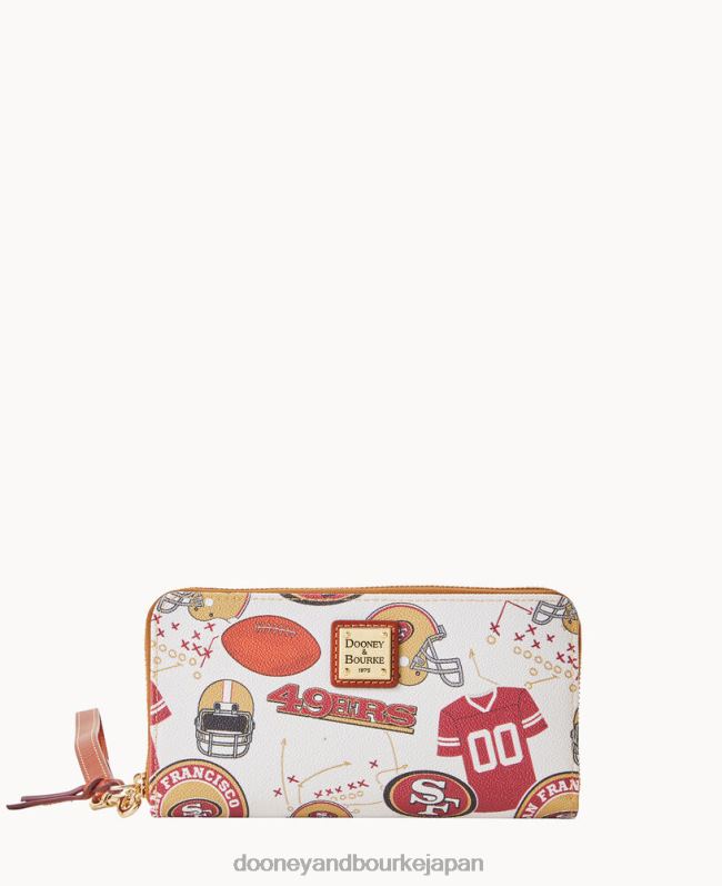 Dooney & Bourke NFL 49ers ラージ ジップアラウンド リストレット A4V004384 アクセサリー 49ers