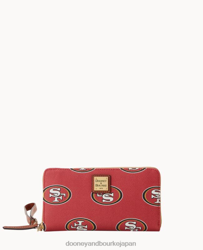 Dooney & Bourke NFL 49ers ラージ ジップアラウンド リストレット A4V004737 アクセサリー 49ers