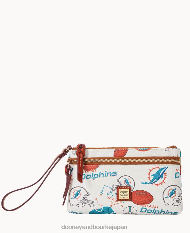 Dooney & Bourke NFL ドルフィンズ ダブル ジップ リストレット A4V004557 アクセサリー マイアミ・ドルフィンズ