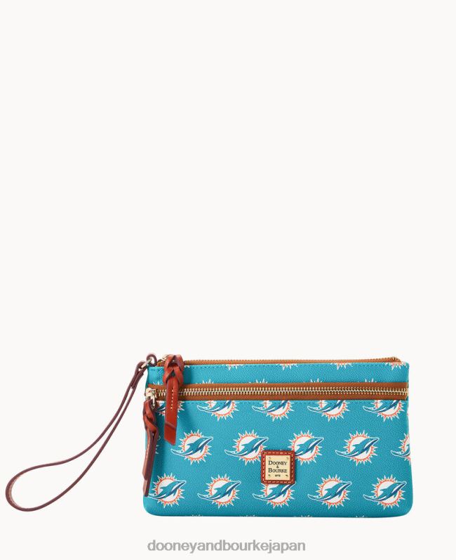 Dooney & Bourke NFL ドルフィンズ ダブル ジップ リストレット A4V004589 アクセサリー マイアミ・ドルフィンズ
