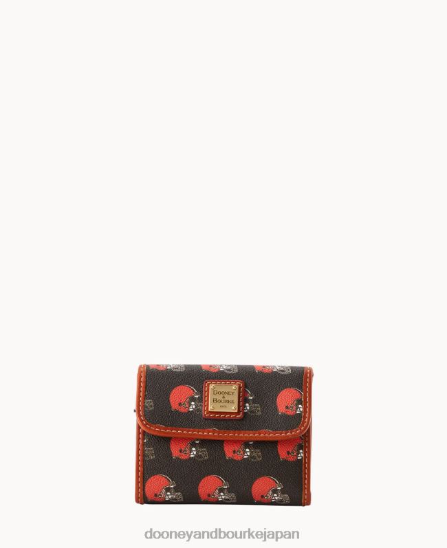 Dooney & Bourke NFL フラップ クレジット カード ウォレット A4V004797 アクセサリー ブラウン