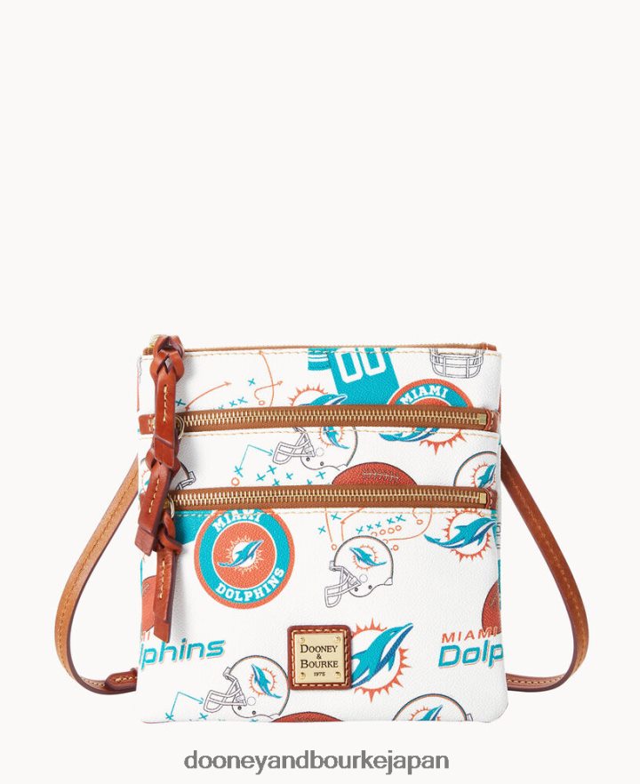 Dooney & Bourke NFL NS トリプル ジップ クロスボディ イルカ バッグ T6X2XP1753