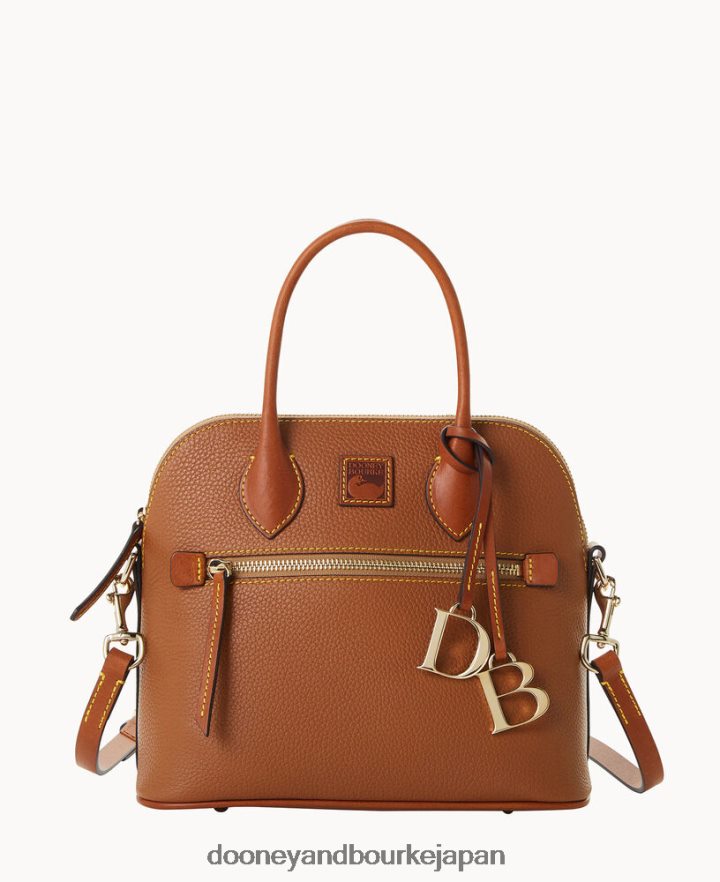 Dooney & Bourke ペブルグレイン ドーム型 サッチェル カラメル バッグ T6X2XP10