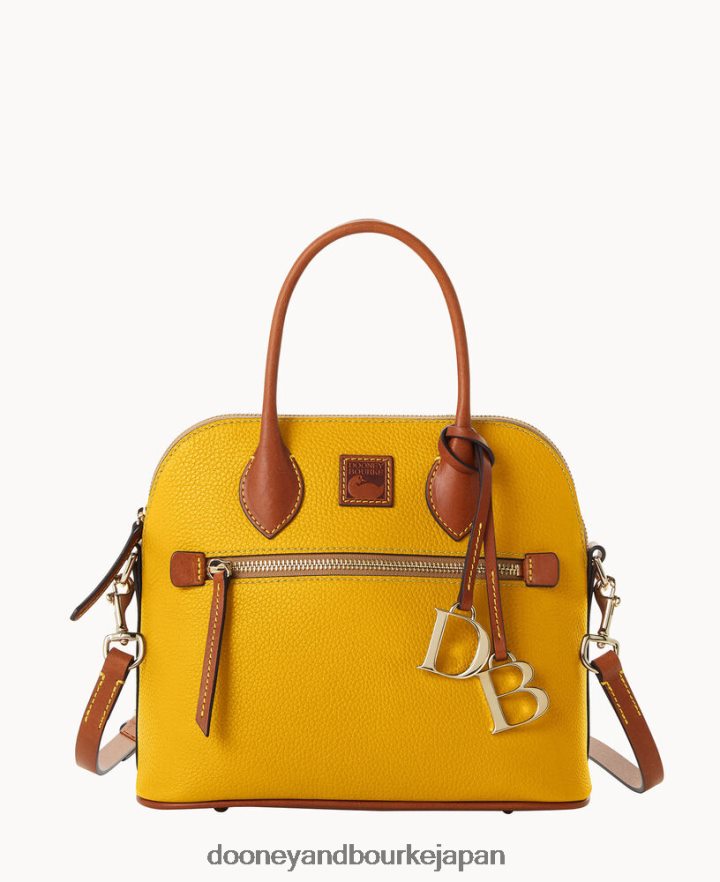 Dooney & Bourke ペブルグレイン ドーム型 サッチェル マスタード バッグ T6X2XP11