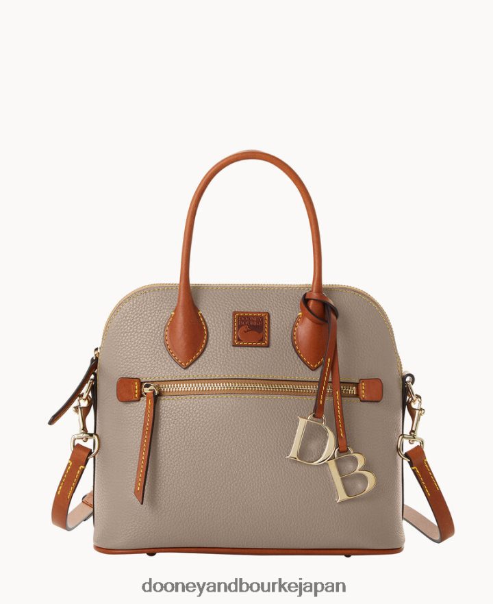 Dooney & Bourke ペブルグレイン ドーム型 サッチェル トープ バッグ T6X2XP12