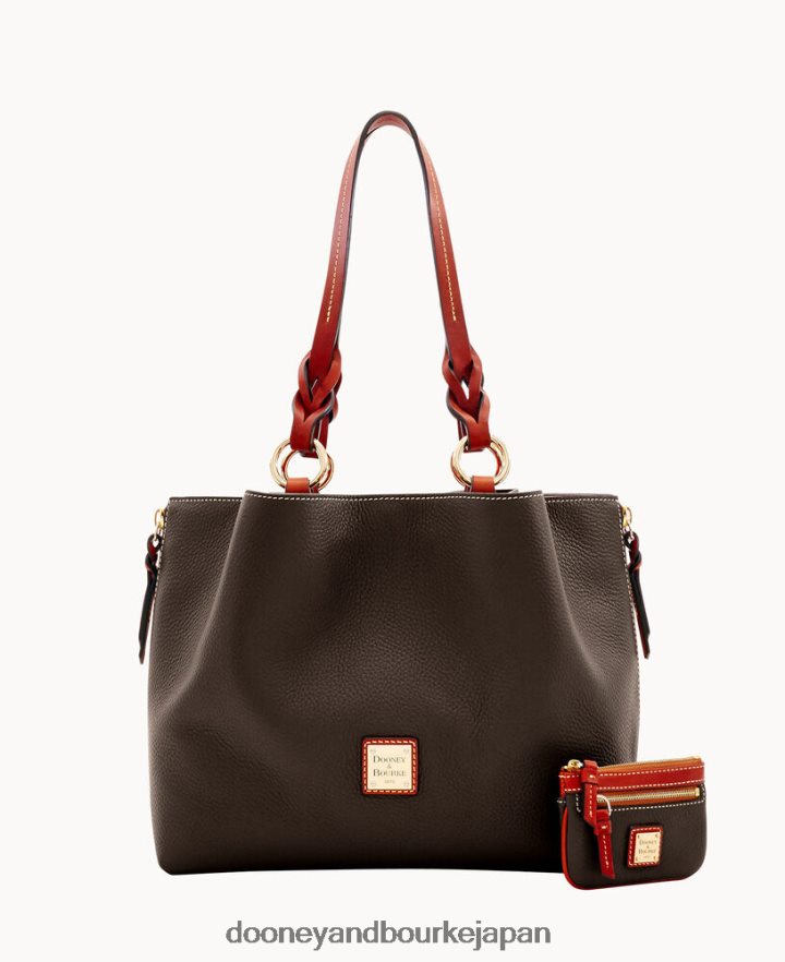 Dooney & Bourke ペブルグレイン ラージ ジップ バロー スモール コインケース ブラウントモロ バッグ T6X2XP1366