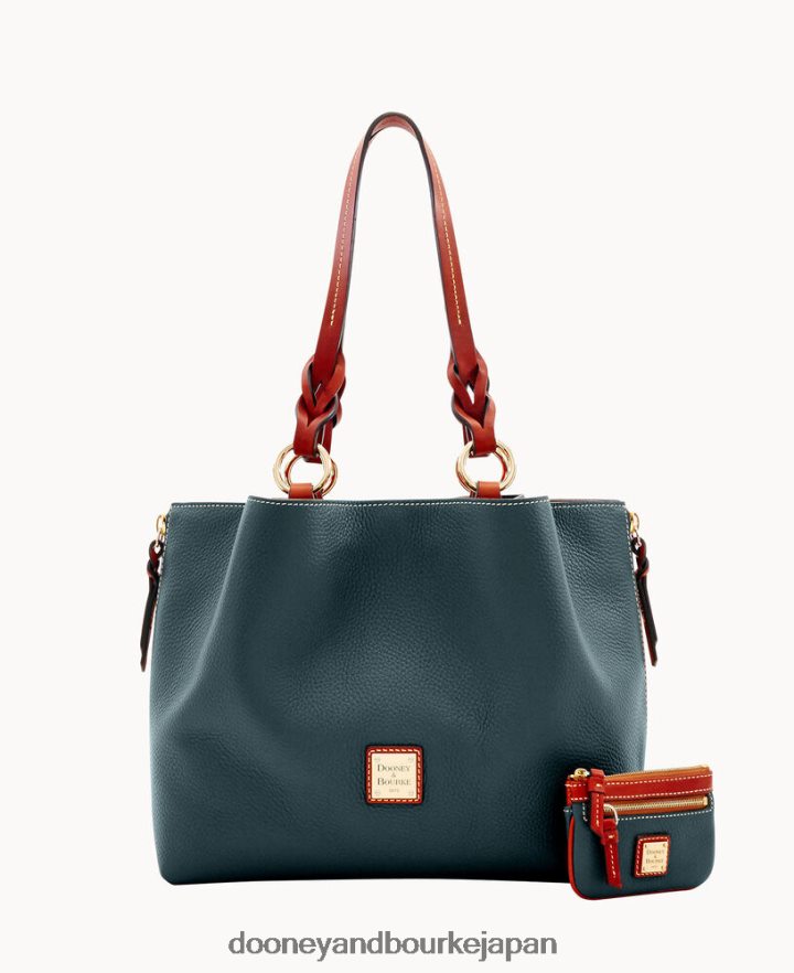 Dooney & Bourke ペブルグレイン ラージ ジップ バロー スモール コインケース 森 バッグ T6X2XP1367