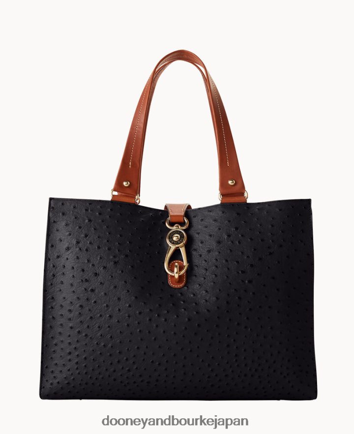 Dooney & Bourke オーストリッチ ラージロゴ ロックトート 黒 バッグ T6X2XP1426