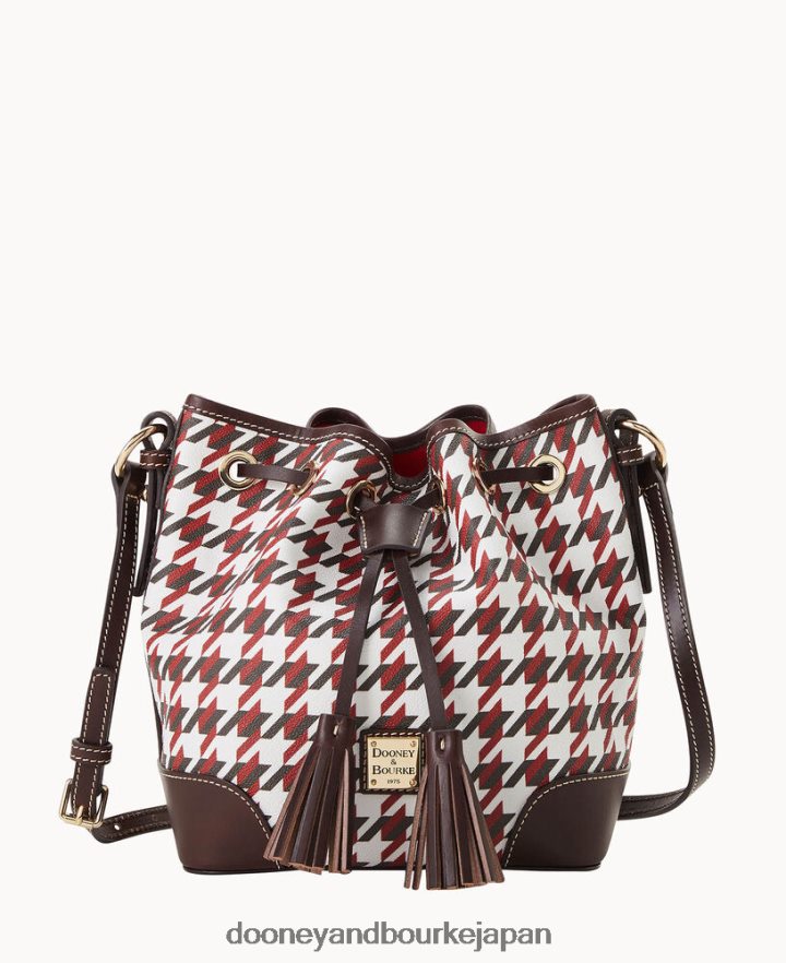 Dooney & Bourke 千鳥格子クロスボディドローストリング レンガ バッグ T6X2XP1654