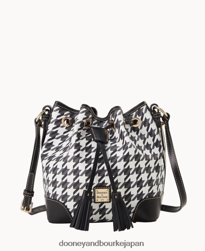 Dooney & Bourke 千鳥格子クロスボディドローストリング 黒 バッグ T6X2XP1655