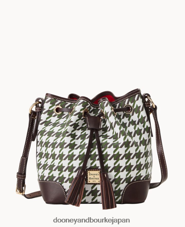 Dooney & Bourke 千鳥格子クロスボディドローストリング 緑 バッグ T6X2XP1656