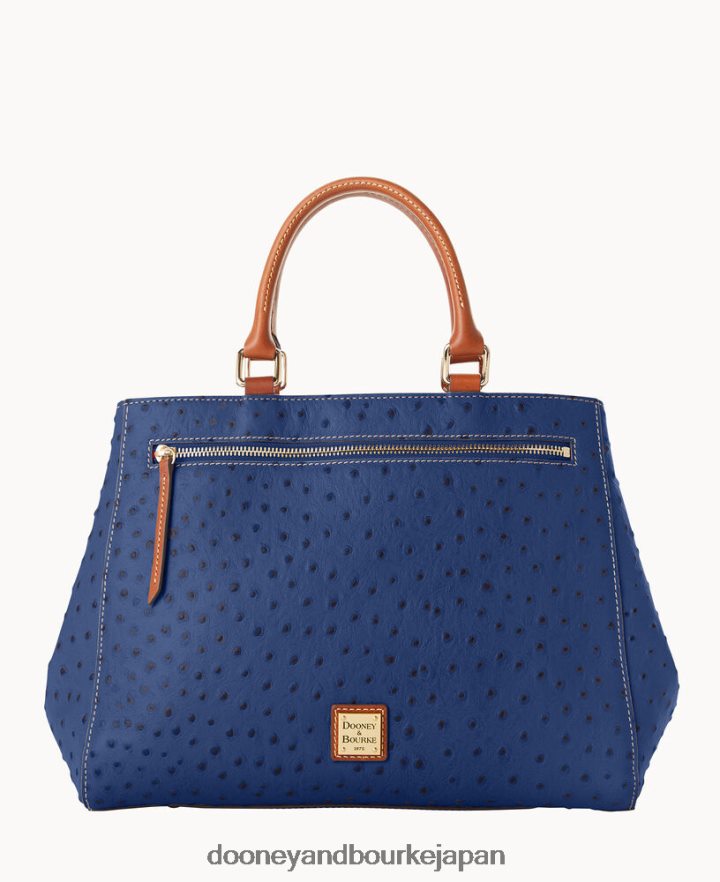 Dooney & Bourke オーストリッチ ジップ サッチェル 海軍 バッグ T6X2XP242