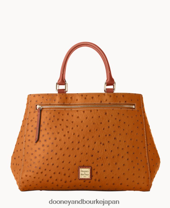 Dooney & Bourke オーストリッチ ジップ サッチェル 黄褐色 バッグ T6X2XP244