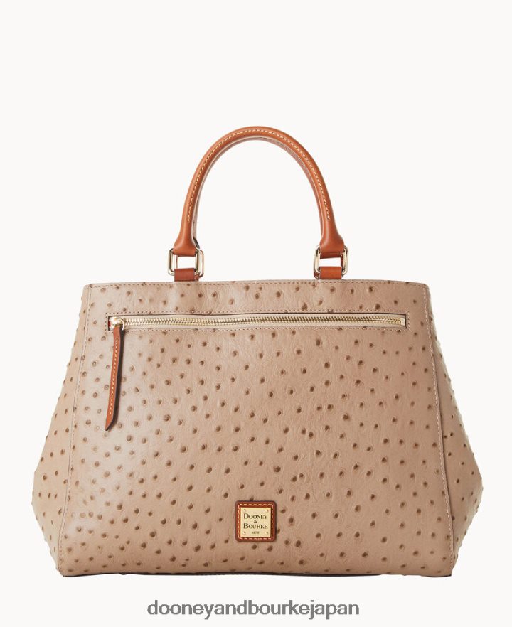 Dooney & Bourke オーストリッチ ジップ サッチェル ライトトープ バッグ T6X2XP245
