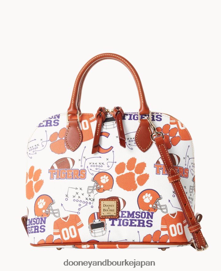 Dooney & Bourke カレッジ ジップ ジップ サッチェル クレムソン バッグ T6X2XP285