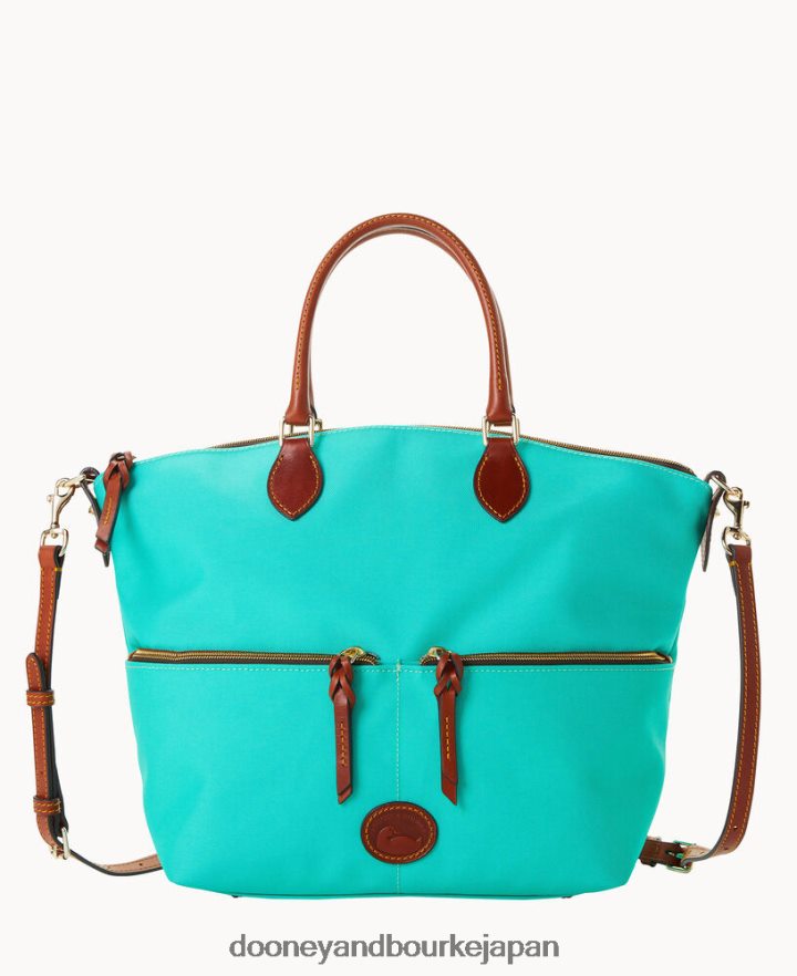 Dooney & Bourke ナイロン ラージ ポケット サッチェル ミント バッグ T6X2XP378