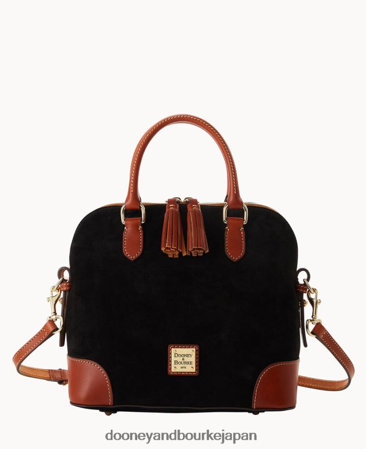 Dooney & Bourke スエードドーム型サッチェル 黒 バッグ T6X2XP647