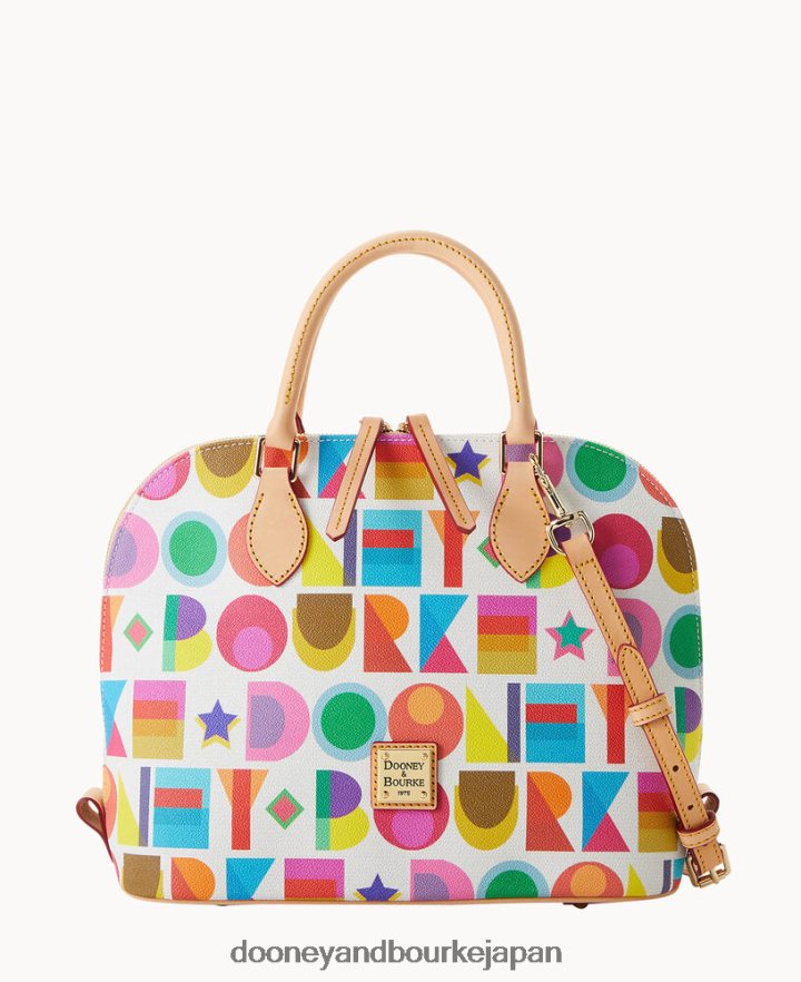 Dooney & Bourke アールデコ ジップ ジップ サッチェル 白 バッグ T6X2XP659