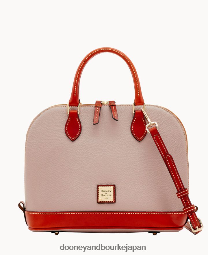 Dooney & Bourke ペブルグレイン ジップ ジップ サッチェル カキ バッグ T6X2XP74