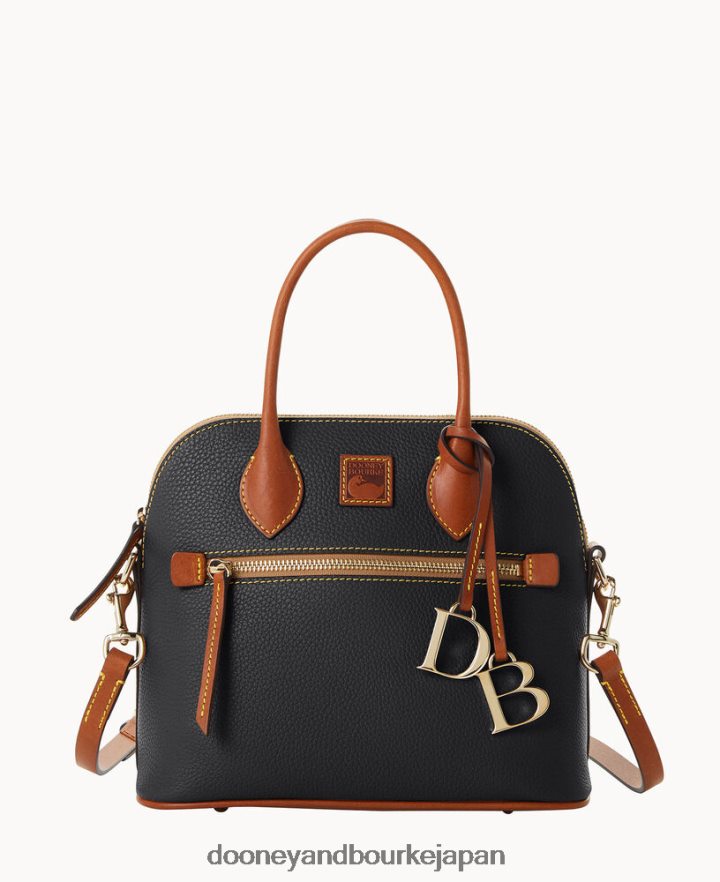 Dooney & Bourke ペブルグレイン ドーム型 サッチェル 黒 バッグ T6X2XP9